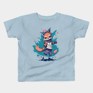 Fox dancing style water Kids T-Shirt